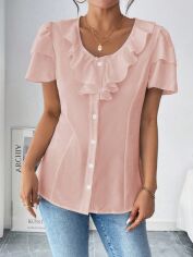 Акція на Блузка жіноча SHEIN GD-00218139 L Світло-рожева від Rozetka