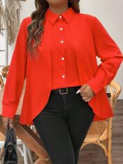 Акція на Блузка жіноча SHEIN GD-00213233 2XL Червона від Rozetka