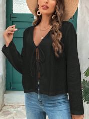 Акція на Блузка жіноча SHEIN GD-00195426 XS Чорна від Rozetka