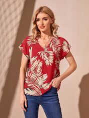 Акція на Блузка жіноча SHEIN GD-00208614 2XL Червона від Rozetka