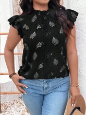 Акція на Блузка жіноча SHEIN GD-00207184 1XL Чорна від Rozetka