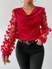 Акція на Блузка жіноча SHEIN GD-00208995 L Червона від Rozetka