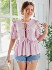 Акція на Блузка жіноча SHEIN GD-00201973 2XL Рожева від Rozetka