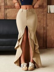 Акція на Спідниця джинсова довга літня жіноча SHEIN GD-00211469 L Хакі від Rozetka