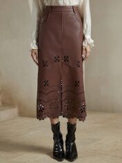 Акція на Спідниця літня жіноча SHEIN GD-00205788 M Бордова від Rozetka