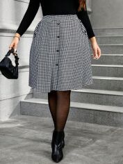 Акція на Спідниця жіноча SHEIN GD-00197678 3XL Чорно-біла від Rozetka