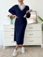 Акція на Сукня осіння жіноча SHEIN GD-00194019 L Темно-синя від Rozetka