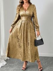 Акція на Сукня осіння жіноча SHEIN GD-00209946 1XL Золота від Rozetka