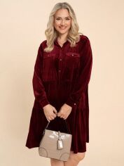 Акція на Сукня осіння жіноча SHEIN GD-00217425 4XL Бордова від Rozetka