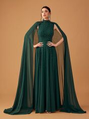 Акція на Сукня осіння жіноча SHEIN GD-00227095 L Темно-зелена від Rozetka