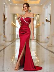 Акція на Сукня жіноча SHEIN GD-00222879 S Бордова від Rozetka