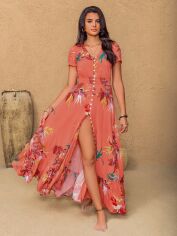 Акція на Сукня жіноча SHEIN GD-00209563 L Помаранчева від Rozetka