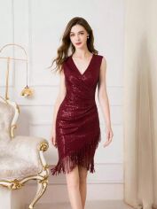 Акція на Сукня жіноча SHEIN GD-00209940 L Бордова від Rozetka