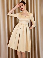 Акція на Сукня жіноча SHEIN GD-00203466 S Кремова від Rozetka