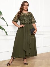 Акція на Сукня жіноча SHEIN GD-00205414 1XL Зелена від Rozetka