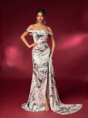 Акція на Сукня жіноча SHEIN GD-00213069 M Чорно-біла від Rozetka