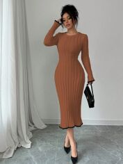 Акція на Сукня осіння жіноча SHEIN GD-00207260 L Коричнева від Rozetka