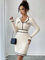 Акція на Сукня осіння жіноча SHEIN GD-00214958 L Кремова від Rozetka