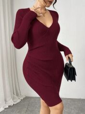 Акція на Сукня осіння жіноча SHEIN GD-00211926 1XL Бордова від Rozetka