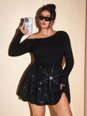 Акція на Сукня осіння жіноча SHEIN GD-00202837 0XL Чорна від Rozetka