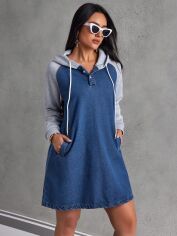 Акція на Плаття коротке осіннє жіноче SHEIN GD-00214716 M Синє від Rozetka