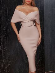 Акція на Сукня жіноча SHEIN GD-00217855 L Кремова від Rozetka