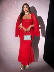 Акція на Сукня осіння жіноча SHEIN GD-00217617 0XL Червона від Rozetka