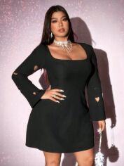 Акція на Сукня осіння жіноча SHEIN GD-00225432 1XL Чорна від Rozetka