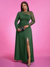 Акція на Сукня осіння жіноча SHEIN GD-00226968 0XL Темно-зелена від Rozetka