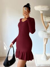 Акція на Сукня осіння жіноча SHEIN GD-00212609 S Бордова від Rozetka