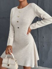 Акція на Сукня осіння жіноча SHEIN GD-00193952 S Бежева від Rozetka