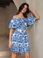 Акція на Плаття коротке літнє жіноче SHEIN GD-00203125 L Синє від Rozetka