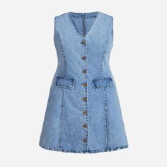 Акція на Плаття джинсове міді літнє жіноче SHEIN GD-00222372 1XL Синє від Rozetka