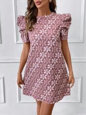 Акція на Плаття коротке літнє жіноче SHEIN GD-00211299 L Світло-рожеве від Rozetka