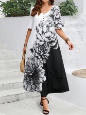 Акція на Сукня жіноча SHEIN GD-00217608 3XL Чорно-біла від Rozetka