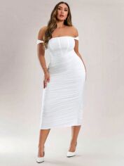 Акція на Сукня жіноча SHEIN GD-00223480 4XL Біла від Rozetka