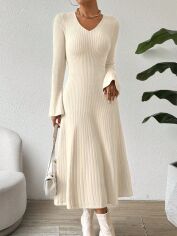 Акція на Сукня жіноча SHEIN GD-00222705 L Кремова від Rozetka
