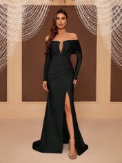 Акція на Сукня осіння жіноча SHEIN GD-00222098 L Чорна від Rozetka