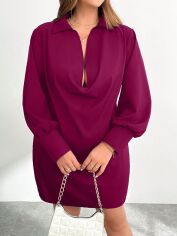 Акція на Сукня осіння жіноча SHEIN GD-00207907 1XL Бордова від Rozetka