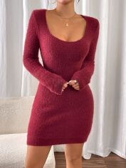 Акція на Сукня осіння жіноча SHEIN GD-00218786 M Бордова від Rozetka