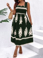 Акція на Сукня літня жіноча Shein GD-00228187 2XL Темно-зелена від Rozetka