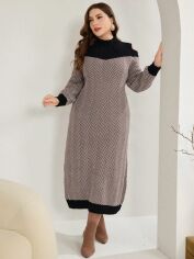 Акція на Сукня осіння жіноча SHEIN GD-00194258 1XL Коричнева від Rozetka