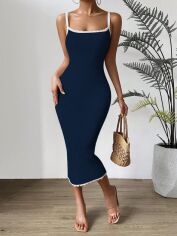 Акція на Сукня осіння жіноча SHEIN GD-00205263 L Темно-синя від Rozetka