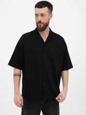 Акція на Сорочка бавовняна літня оверсайз чоловіча EQUILIBRI M422 002 000-3 XL Black від Rozetka