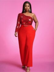 Акція на Комбінезон жіночий SHEIN GD-00217271 0XL Червоний від Rozetka