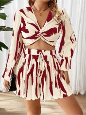 Акція на Костюм жіночий SHEIN GD-00197731 1XL Бордовий від Rozetka