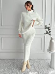 Акція на Костюм в'язаний жіночий SHEIN GD-00194611 One Size Білий від Rozetka