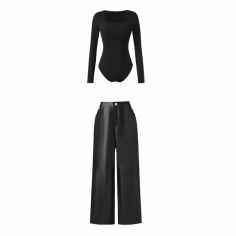 Акція на Костюм жіночий SHEIN GD-00207828 L-Petite Чорний від Rozetka