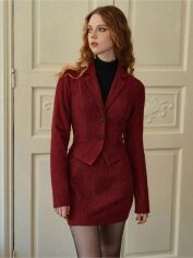 Акція на Костюм жіночий SHEIN GD-00228324 XS Бордовий від Rozetka