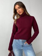 Акція на Светр жіночий SHEIN GD-00214773 L Бордовий від Rozetka
